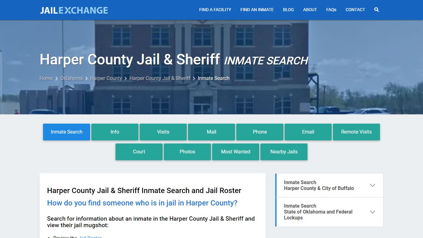 Harper County Jail & Sheriff Inmate Search - Jail Exchange
