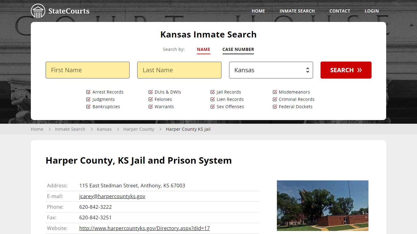Harper County KS Jail Inmate Records Search, Kansas - StateCourts